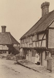 サセックス州ペットワース近郊のバイワースにて（モノクロ写真） 作： William Galsworthy Davie