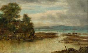 クラモンド フェリー - 川が海と合流する場所 (キャンバスに油彩) 作： William Gerard Barry