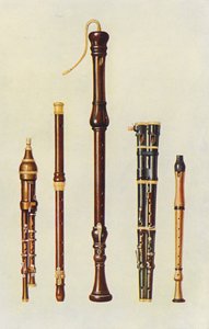 楽器：ダブル・フラジオレット2本、ドイツ製フルート1本、フルート・ドゥース2本（カラーリトグラフ）