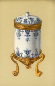 サン・クラウドのトイレポット、オルモルーの台紙付き（カラーリトグラフ 作： William Gibb