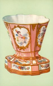 セーブル、ポンパドール・ローズの花瓶（カラーリトグラフ 作： William Gibb