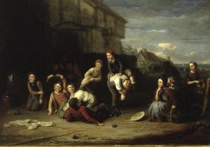 リープフロッグ」1852年頃（パネルに油彩 作： William Gill