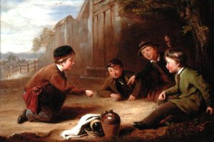 ビー玉遊び」1865年頃（パネルに油彩） 作： William Gill