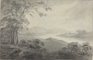 廃墟のある川の風景 作： William Gilpin