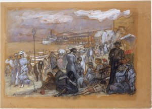 コニーアイランドでの午後 作： William Glackens