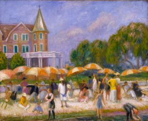 ブルーポイントのビーチ・アンブレラ 作： William Glackens