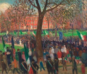 パレード、ワシントン・スクエア 作： William Glackens