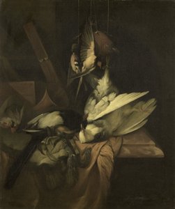 鳥と狩りの道具のある静物 作： William Gowe Ferguson