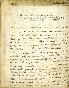 ウィリアム・グリーンリーフ・エリオットによる説教159番の原稿（1838年4月15日 作： William Greenleaf Eliot