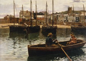ハーバー、セントアイブス、コーンウォール、1885