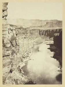 グランドカノン、コロラド川、パリア・クリーク付近、西を見る、1872年 作： William H. Bell