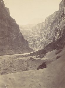 コロラド川のグランドカノン、カナブウォッシュの河口、1872年に西を見る。 作： William H. Bell
