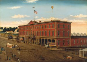 1859年から60年頃の3番街鉄道駅。 作： William H Schenck