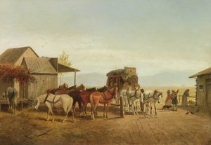 カリフォルニアステージコーチ停止、1875 作： William Hahn