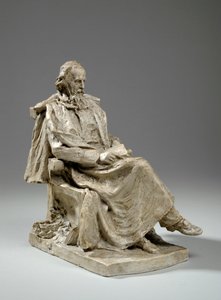 アルフレッドのマケット、ケンブリッジのトリニティカレッジに座っているテニーソン卿、1909年頃（石膏） 作： William Hamo Thornycroft