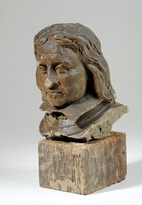 オリバー・クロムウェルの肖像（ワックスと木材）（440363も参照） 作： William Hamo Thornycroft