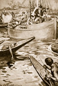 ムンゴパーク、ブッサ急流での先住民に対する最後の抵抗 作： William Hatherell