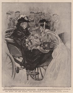 女王と彼女の看護師、ダブリン、バイスリーガルロッジでの視察 作： William Hatherell