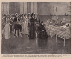女王と傷ついた女王陛下はNetley病院の病棟を訪問 作： William Hatherell