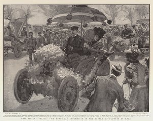 リビエラシーズン、ニースでの花の戦いの自動車行列