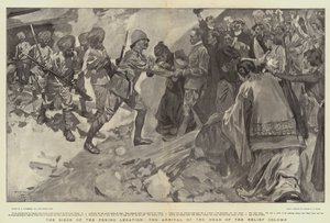 北京公使館の包囲、救済柱の頭の到着 作： William Hatherell