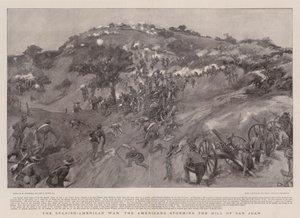スペインとアメリカの戦争、アメリカ人がサンファンの丘を襲撃 作： William Hatherell