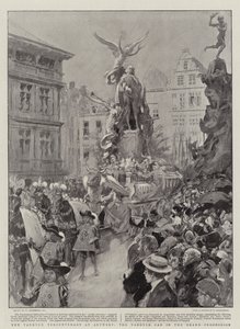 アントワープのヴァンダイク100周年、大行列のヴァンダイクカー 作： William Hatherell