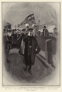 ヴィクトリア港に上陸したドイツ皇帝の訪問 作： William Hatherell