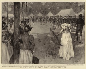 戦争、警備員を視察するタンパのキャンプでの日曜日