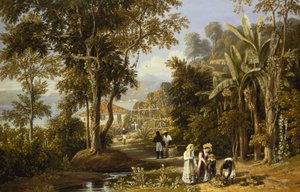 ブラガンツァ海岸のガーデンシーン、リオデジャネイロ、1827 作： William Havell