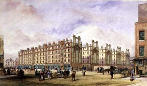 ロンドン、ペティコート・スクエアの職人たちの住居（水彩画） 作： William Haywood