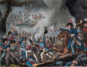 1813年7月27日、ピレネーの戦い、JCスタドラーによって印刷（1780-1813年に活動）、トーマステッグによって発行、1818年4月1日（色付きのアクアチント）