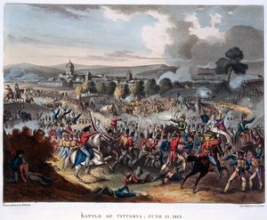 ウェリントン卿（1769-1852）がサラマンカに入る、シンタックス博士による物語詩のイラスト、1818年（着色されたアクアチント） 作： William Heath