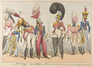 1818年、1818年のミリタリーダンディまたはヒーロー（カラーエッチング） 作： William Heath
