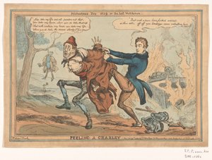 サー・ロバート・ピールのスポットプレント チャーリーの皮をむく / 1829 年のミカエルマスの日または最後の警備員 (オブジェクトのタイトル)
