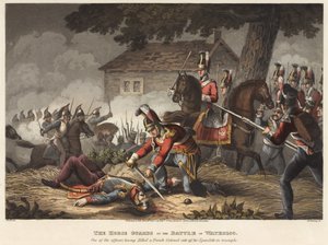 ウォータールーの戦いでの馬（ライフ）ガード、フランスの大佐を殺害した警官の1人が勝利で彼の肩章を切り落とし、M。ドゥブールによって刻まれた（1919年） 作： William Heath
