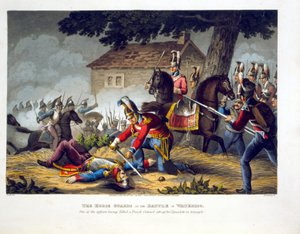 「歴史的、軍事的、海軍の逸話」、パブからマシューDubourg（fl.1813-20）によって刻まれたウォータールーの戦いでの馬の警備員。エドワード・オーム（1774-c.1820）1817（アクアチント） 作： William Heath