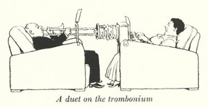 トロンボニウムの二重奏（リトグラフ 作： William Heath Robinson