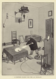 猫泥棒のサプライズパケット 作： William Heath Robinson