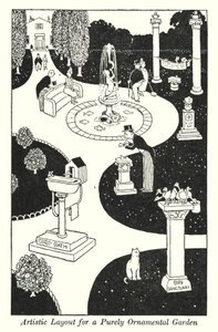純然たる観賞用庭園の芸術的なレイアウト（リトグラフ 作： William Heath Robinson