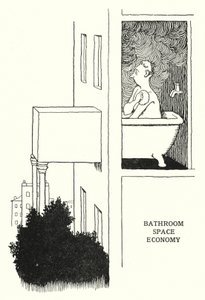 バスルーム スペース エコノミー（リトグラフ 作： William Heath Robinson