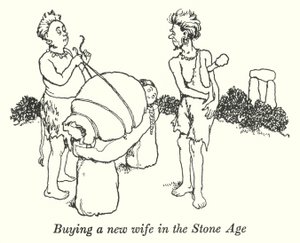 石器時代に新妻を買う（リトグラフ 作： William Heath Robinson