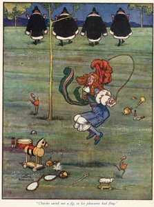 チャールズはイチジクを気にしなかったので、彼の喜びは逃げ出した 作： William Heath Robinson
