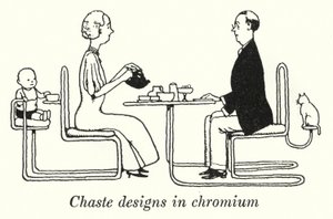 クロムで描かれたチェストのデザイン（リトグラフ 作： William Heath Robinson
