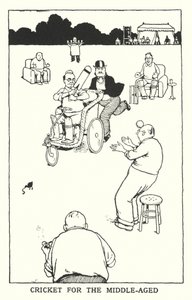 クリケット・フォー・ザ・ミドルエイジ（リトグラフ 作： William Heath Robinson