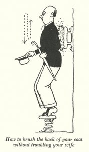 奥さんを困らせないコートの裏の磨き方（リトグラフ 作： William Heath Robinson
