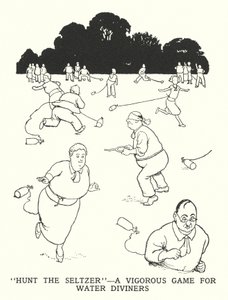 水占い師の元気な遊び「セルツァーを探せ」（リトグラフ 作： William Heath Robinson