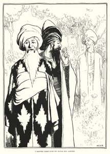 私の家と庭の上で彼らを見せた(彫刻) 作： William Heath Robinson