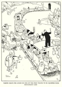 W・ヒース・ロビンソンによる「Railway Ribaldry」のイラスト（リトグラフ）。 作： William Heath Robinson