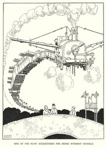 W・ヒース・ロビンソンによる「Railway Ribaldry」のイラスト（リトグラフ）。 作： William Heath Robinson